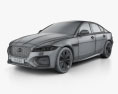 Jaguar XF R-Dynamic 2023 3d model wire render