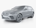 Jaguar F-Pace SVR 2023 3D модель clay render