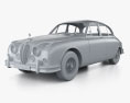 Jaguar Mark 2 인테리어 가 있는 1962 3D 모델  clay render