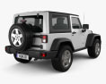 Jeep Wrangler Rubicon ハードトップ 2011 3Dモデル 後ろ姿