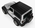 Jeep Wrangler Rubicon Hard-top 2011 Modello 3D vista dall'alto