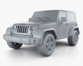 Jeep Wrangler Rubicon Hard-top 2011 Modello 3D clay render