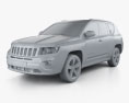 Jeep Compass 2014 3D-Modell clay render