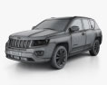 Jeep Compass 2016 3D 모델  wire render