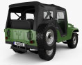 Jeep CJ-5 1954 3Dモデル 後ろ姿