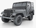 Jeep CJ-5 1954 3D模型 wire render