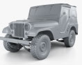Jeep CJ-5 1954 Modelo 3D clay render