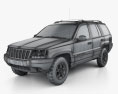 Jeep Grand Cherokee (WJ) 2004 3D-Modell wire render