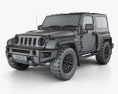Jeep Wrangler Project Kahn JC300 Chelsea Black Hawk 2 portes 2019 Modèle 3d wire render