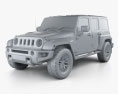 Jeep Wrangler Project Kahn JC300 Chelsea Black Hawk 4 puertas 2016 Modelo 3D clay render