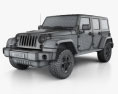 Jeep Wrangler Unlimited Polar Edition 2017 3D模型 wire render