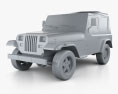 Jeep Wrangler YJ 1987 3d model clay render