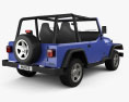 Jeep Wrangler TJ 2000 3D模型 后视图