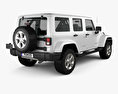 Jeep Wrangler Unlimited Sahara 2017 3Dモデル 後ろ姿
