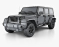 Jeep Wrangler Unlimited Sahara 2017 3D 모델  wire render