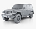 Jeep Wrangler Unlimited Sahara 2020 3D模型 clay render