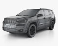 Jeep Commander Limited 2021 3D-Modell wire render
