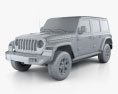 Jeep Wrangler Unlimited Rubicon 4-door 2020 3d model clay render