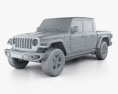 Jeep Gladiator (JT) Rubicon 2023 3d model clay render