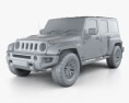 Jeep Wrangler Project Kahn JC300 Chelsea Black Hawk 4-door RHD with HQ interior 2019 3d model clay render