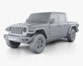 Jeep Gladiator Rubicon з детальним інтер'єром 2023 3D модель clay render