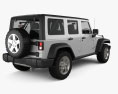 Jeep Wrangler Unlimited 5ドア インテリアと 2015 3Dモデル 後ろ姿