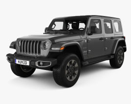 Jeep Wrangler Unlimited Sahara с детальным интерьером 2021 3D модель