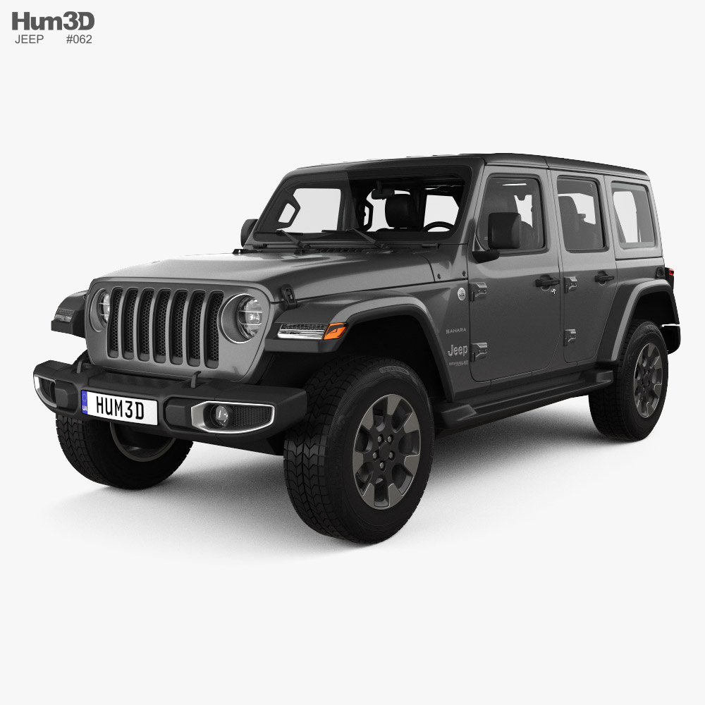 Jeep Wrangler Unlimited Sahara with HQ interior 2021 3D model