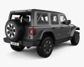 Jeep Wrangler Unlimited Sahara mit Innenraum 2021 3D-Modell Rückansicht