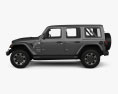 Jeep Wrangler Unlimited Sahara con interni 2021 Modello 3D vista laterale