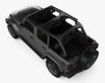 Jeep Wrangler Unlimited Sahara mit Innenraum 2021 3D-Modell Draufsicht