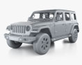 Jeep Wrangler Unlimited Sahara インテリアと 2021 3Dモデル clay render