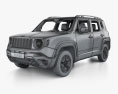 Jeep Renegade Trailhawk インテリアと 2017 3Dモデル wire render