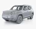 Jeep Renegade Trailhawk с детальным интерьером 2017 3D модель clay render