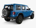 Jeep Wrangler Unlimited Rubicon X 4xe 2024 3D-Modell Rückansicht