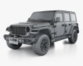 Jeep Wrangler Unlimited Rubicon X 4xe 2024 3D-Modell wire render