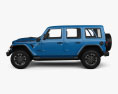 Jeep Wrangler Unlimited Rubicon X 4xe 2024 Modelo 3d vista lateral