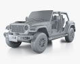Jeep Wrangler Unlimited Rubicon 392 2024 3Dモデル clay render