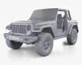 Jeep Wrangler Willys 2024 3D模型 clay render