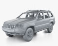Jeep Grand Cherokee с детальным интерьером и двигателем 1998 3D модель clay render