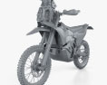 KTM 450 Rally 2021 3D-Modell clay render