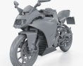 KTM RC 200 2014 3d model clay render