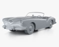 Kaiser Darrin Sport Convertible con interior y motor 1957 Modelo 3D clay render