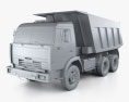 Kamaz 1977 Dump Truck 2000 3d model clay render