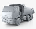 Kamaz 6520 Tipper Truck 2016 3d model clay render