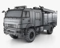 KamAZ 43502 Feuerwehrauto 2021 3D-Modell wire render
