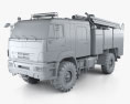 KamAZ 43502 Feuerwehrauto 2021 3D-Modell clay render