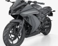 Kawasaki Ninja 300 2014 3D模型 wire render