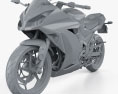 Kawasaki Ninja 300 2014 3d model clay render