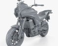 Kawasaki Versys 1000 2014 3d model clay render